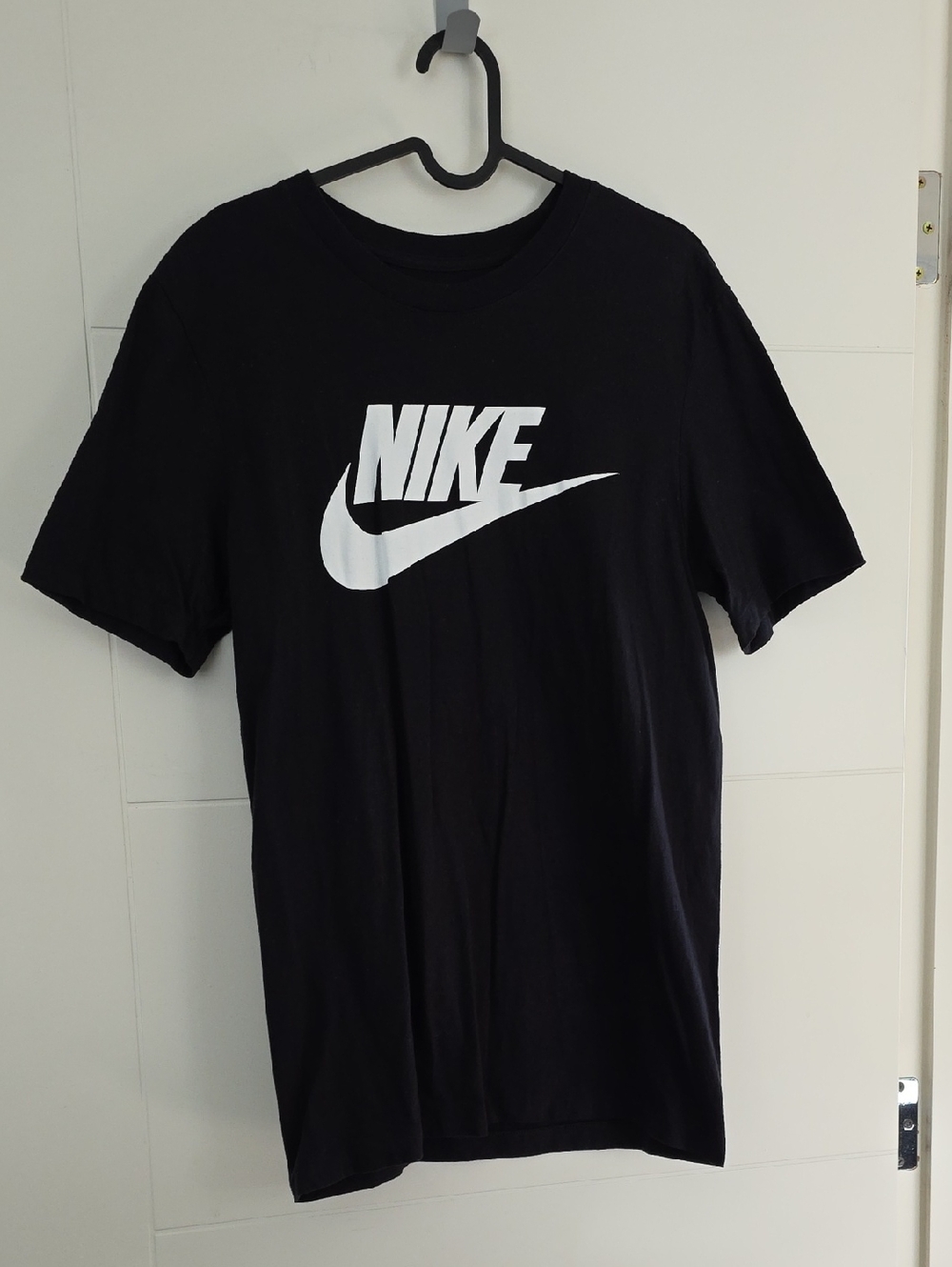 Nike Black Short-Sleeve Tee with White Swoosh Logo
